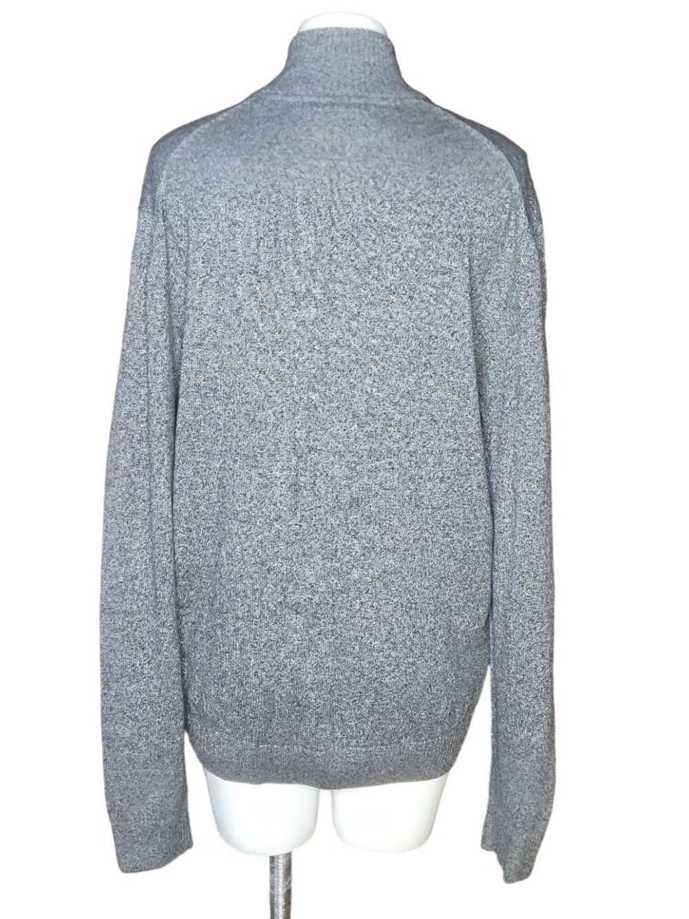 Vintage CANDA C&A Mens Cotton Cardigan Sweater Large Gray Full Zip Preppy - Picture 6 of 7